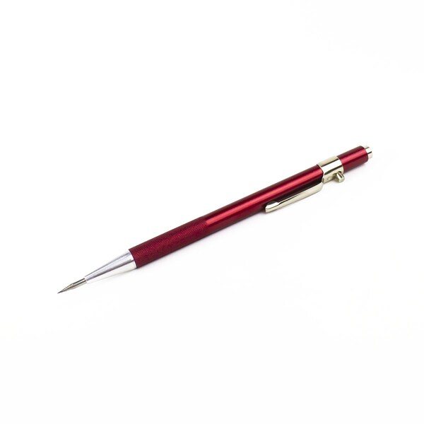 Retractable Scribe With 0.090 Tip, Awl Tool, Pen Weeder, Red, 12pk.
